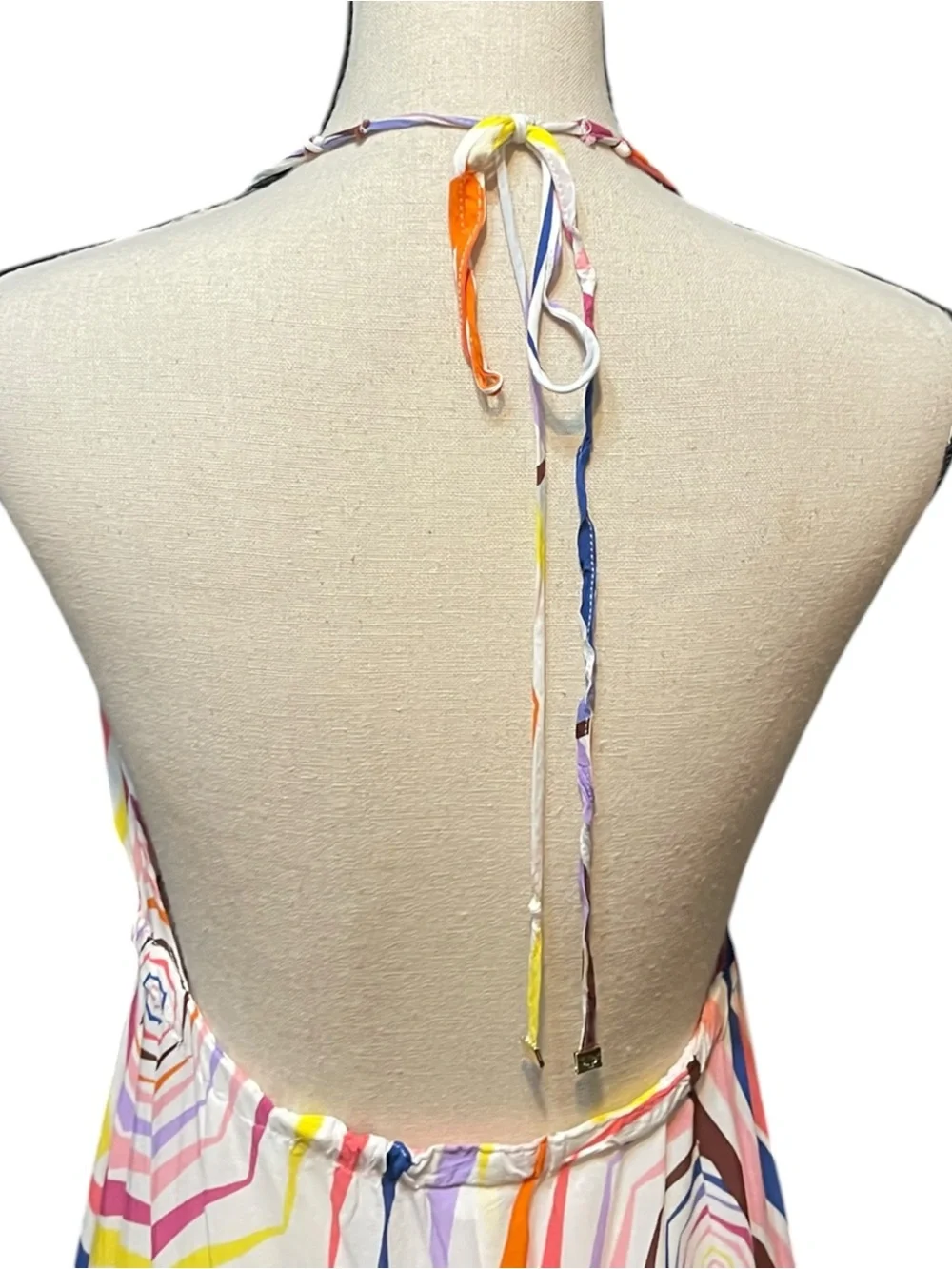 Kate Spade Geobrella Colorful Halter Maxi Dress Coverup Resort wear‎ Swim Beach